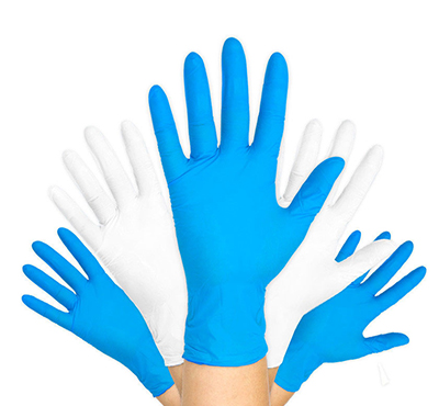 Hot selling powder-free disposable blue nitrile examination gloves