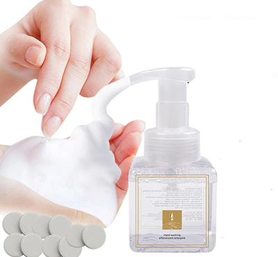 10PCS Effervescent Hand Sanitizer with Mousse Bubbler Bottle Hand Wash Effervescent Tablets Hand Soap Foam Type Super Clean Power Strong Manual Soap Dispenser