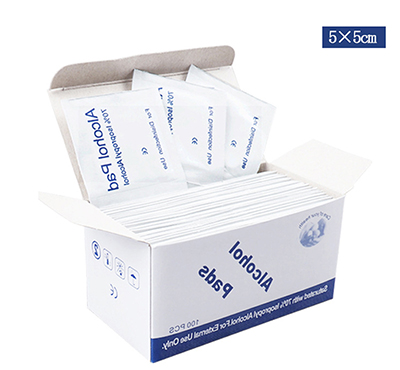 100Pcs/Box 5x5cm Alcohol Pads Disposable Disinfection Wound Alcohol Wipes Travel Accessories