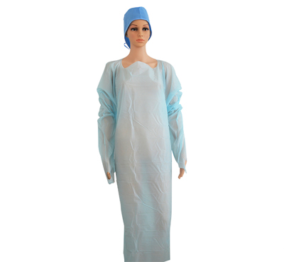 hospital products disposable CPE thumb isolation gown CPE thumb surgical gown