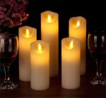 2" X 4"/5"/6"/7"/8" Set Of 5 Moving Wick Flameless Led Candles With Timer For Church Wedding Hotel - Image 4