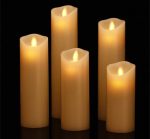 2" X 4"/5"/6"/7"/8" Set Of 5 Moving Wick Flameless Led Candles With Timer For Church Wedding Hotel - Image 2