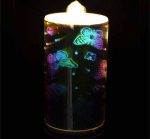 Rechargeable 3D Glass Butterfly Flameless LED Candle Fountain With 3D Battery - Image 3