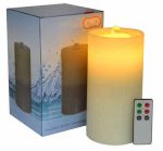 Rechargeable Flat Top Flameless LED Candle Fountain With 3D Battery