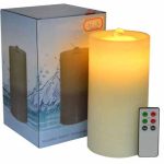 Rechargeable Flat Top Flameless LED Candle Fountain With 3D Battery