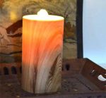 Plastic Imitation Wooden Flameless Candle Fountain With Lithium Battery - Image 2