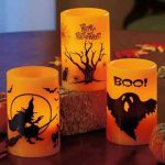 Real Wax Holiday Decor Yellow Flickering Led Candle/Halloween Led Candle With Printing