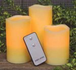 3pcs/Set Ivory Led Candles Battery Operated Real Wax Flickering Flame LED Candle Christmas Home Decoration Set With 2 Key Remote - Image 2