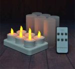 6Pcs LED Rechargeable Tealight Candle with Charging Base Frosted Holder with Remote Control for Christmas Wedding - Image 2