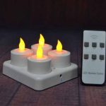New 4pcs/set Rechargeable Flameless LED Tealight Candle Light with Frosted Holder Remote Based on UK.US AU Plug