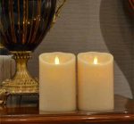 3.5" X 9" Flameless Moving Wick Candle With Timer For Wedding Christmas Event Hotel Decoration