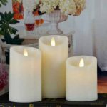 Set Of 3 Mini Flameless Moving Wick Battery Operated Artificial Led Candle With Timer 3" x 4"/5"/6"