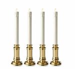 6" Moving Wick Battery Operated Led Taper Candles In Ivory