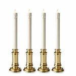 6" Moving Wick Battery Operated Led Taper Candles In Ivory