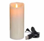 3" x 8" Rechargeable Dancing Flame Led Ivory Wax Rechargeable Candle