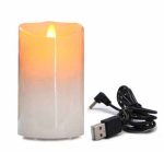3" x 6" China Moving Wick USB Rechargeable Pillar Candle