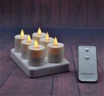 Rechargeable Moving Flame Votives Set Of 6 Tealight Candle
