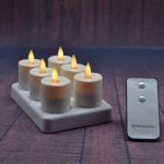 Rechargeable Moving Flame Votives Set Of 6 Tealight Candle