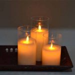 3.5" x 8" Flamless Moving Wick Led Glass Pot Candle