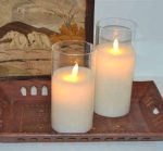 3.5" x 6" Glass Jar Moving Wick Led Candles With Popular Vanilla Scents For Wedding Table Decoration