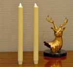 12" Set Of 2 White Moving Flame Led Taper Wedding Candle