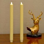 12" Set Of 2 White Moving Flame Led Taper Wedding Candle
