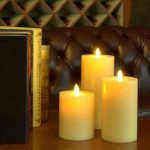 3.5" x 5" Flat Top Electric Moving Wick Flameless Paraffin Wax Led Candle Light With Remote Control For Table Decoration