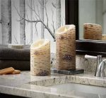3.5" x 9" Moving Flame Birch Bark Flameless Realistic LED Candles With Remote Battery - Image 2