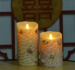3.5" x 7" Moving Flame Led Birch Candle For Restaurant Lighting Rural Style Decoration - Image 2