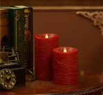 3.5" x 9" Battery Operated Moving Wick Flameless Led Candle New Design Red Water Ripple Swing Candle - Image 3