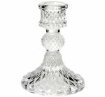Ribbed Unique Mercury Glass Candlestick Holders
