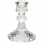 Ribbed Unique Mercury Glass Candlestick Holders