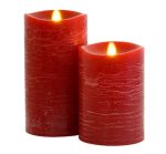 3.5" x 7" Water Ripple Led Moving Wick Wax Pillar Candle With Remote Control
