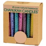 Colorful Hand Rolled Beeswax Hanukkah Candle
