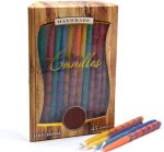 Decorative Frosted Mix Color Dripped Beeswax Hanukkah Candles
