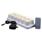 Set Of 12 Moving Wick Rechargeable Votives Led Tealight Candles