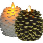 3" x 3.5" Christmas Decor Home Used Realistic Pine Cone Moving Flame Led Candle With Dancing Flicker Flame