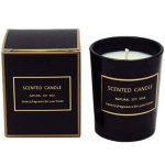 Small Scented Soy Wax In Black Glass Jar Candles Without Logo