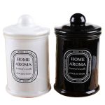 Small Black Sealed Cans Glass Jar Scented Soy Wax Candles Wholesale