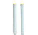 8" Real-Flame Effect Wax-Dipped Led Taper Candles With Flickering Wick