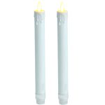 8" Real-Flame Effect Wax-Dipped Led Taper Candles With Flickering Wick