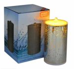 Rechargeable 3D Glass Spot Flameless Candle Fountain With 3D Battery - Image 3