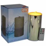 3D Glass Fireworks Flameless Candle Fountain With Lithium Battery