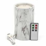 Rechargeable Flameless Candle Fountain With Plastic Imitation Marble