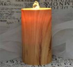 Plastic Imitation Wooden Flameless Candle Fountain With Lithium Battery - Image 4