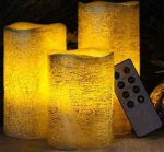 Battery Operated Gold Metallic Wax Led Candles With Rustic Golden And Silver Color - Image 4