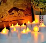 12Pcs Wireless Inductive Rechargeable LED Electric Tealight Candles Flameless Flickering Tea Lights with Remote Timer - Image 5