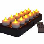 12Pcs Wireless Inductive Rechargeable LED Electric Tealight Candles Flameless Flickering Tea Lights with Remote Timer