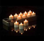 12Pcs Wireless Inductive Rechargeable LED Electric Tealight Candles Flameless Flickering Tea Lights with Remote Timer - Image 4