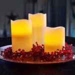 3pcs/Set Ivory Led Candles Battery Operated Real Wax Flickering Flame LED Candle Christmas Home Decoration Set With 2 Key Remote